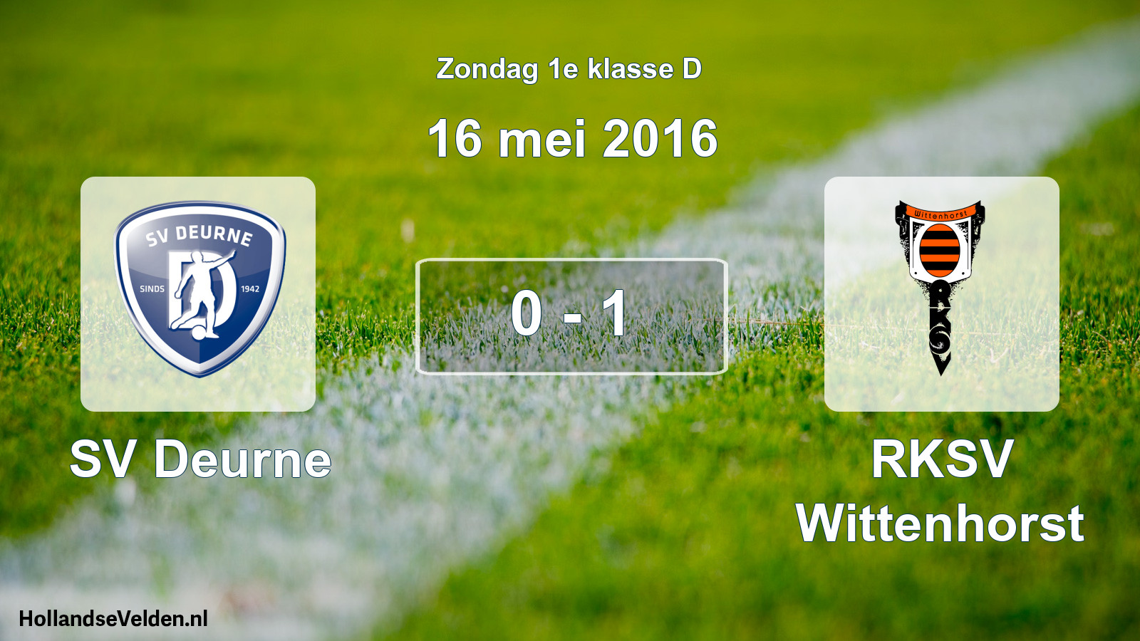 Total number of matches played: SV Deurne - RKSV Wittenhorst 0 - 1 (16 May 2016)