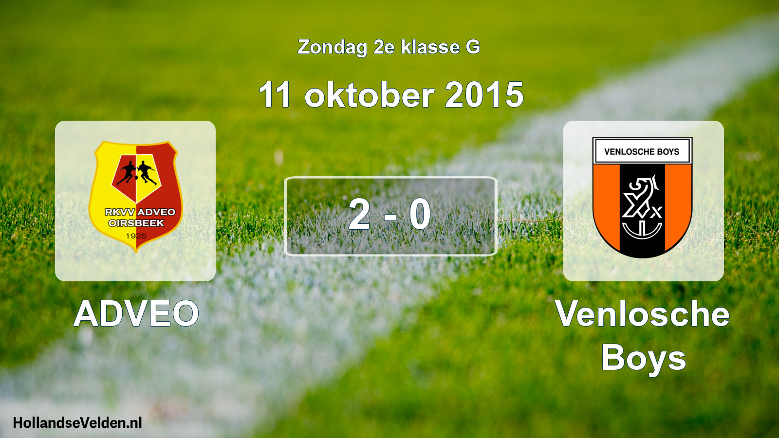 Total number of matches played: ADVEO - Venlosche Boys 2 - 0 (11 October 2015)