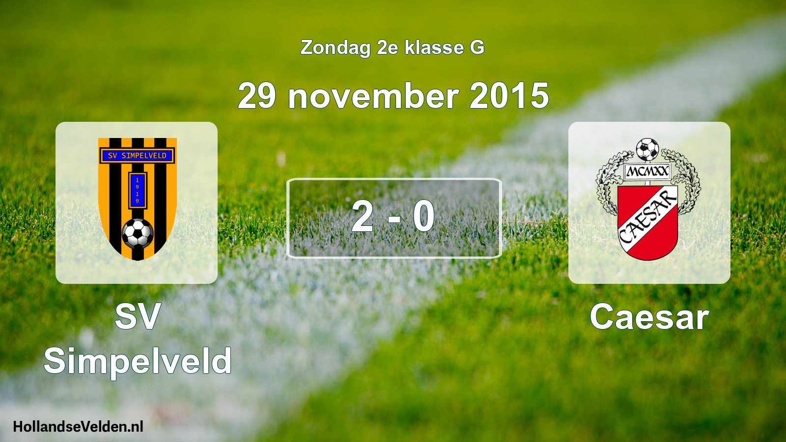 Total number of matches played: SV Simpelveld - Caesar 2 - 0 (29 November 2015)