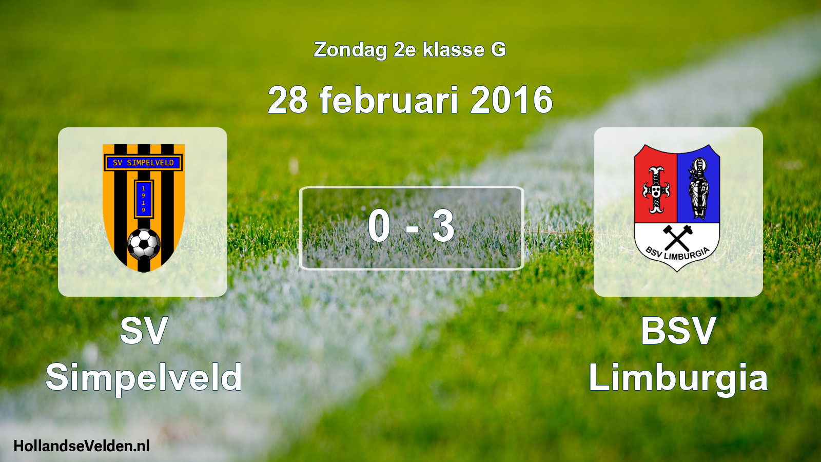 Total number of matches played: SV Simpelveld - BSV Limburgia 0 - 3 (28 February 2016)