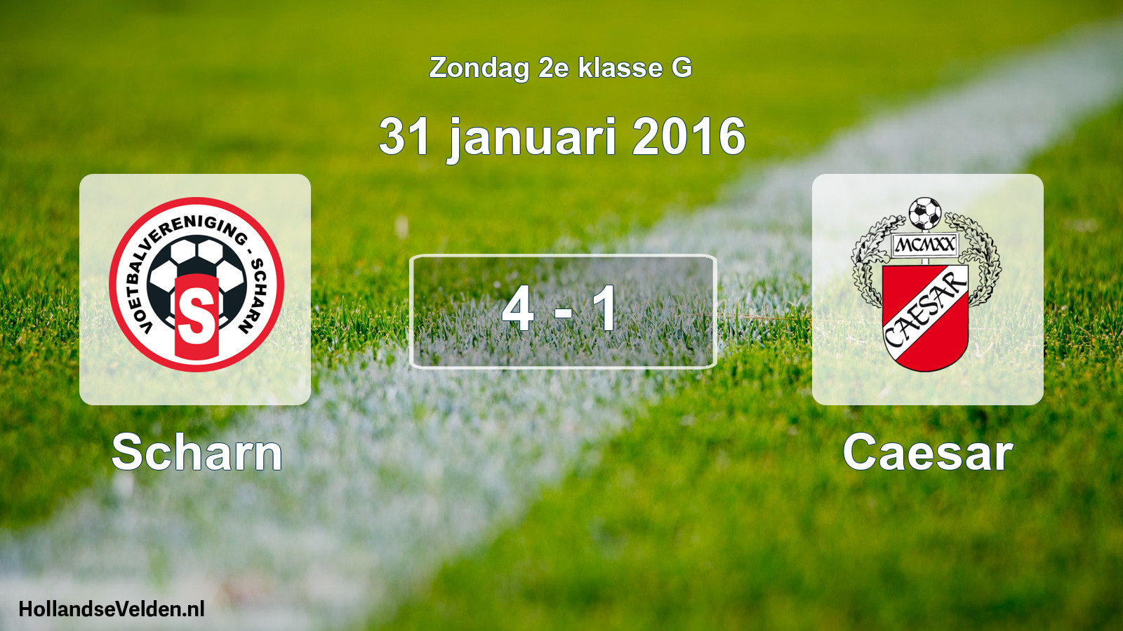 Total number of matches played: Scharn - Caesar 4 - 1 (31 January 2016)