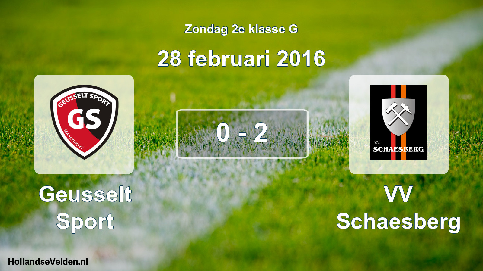 Total number of matches played: Geusselt Sport - VV Schaesberg 0 - 2 (28 February 2016)