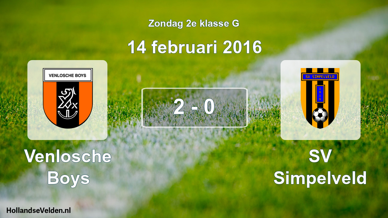 Total number of matches played: Venlosche Boys - SV Simpelveld 2 - 0 (14 February 2016)