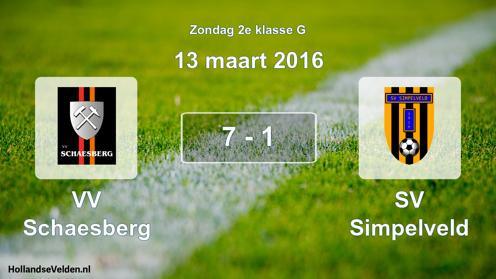 Total number of matches played: VV Schaesberg - SV Simpelveld 7 - 1 (13 March 2016)