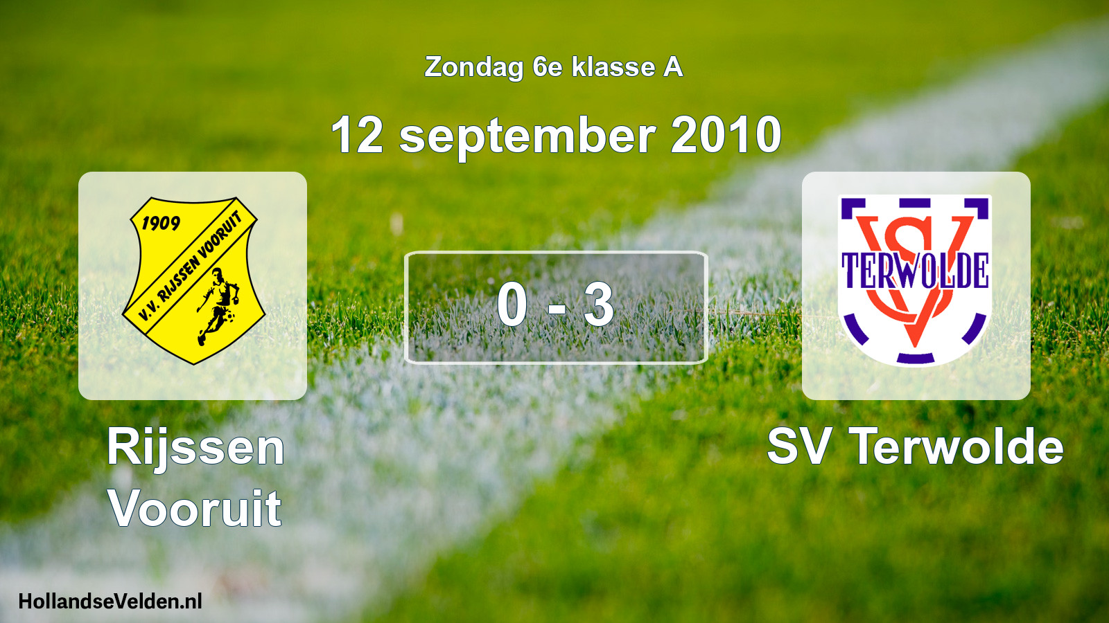Total number of matches played: Rijssen Vooruit - SV Terwolde 0 - 3 (12 September 2010)