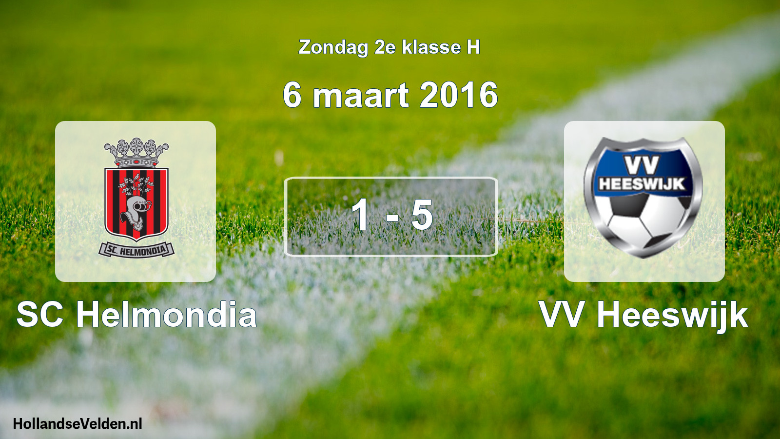 Total number of matches played: SC Helmondia - VV Heeswijk 1 - 5 (6 March 2016)