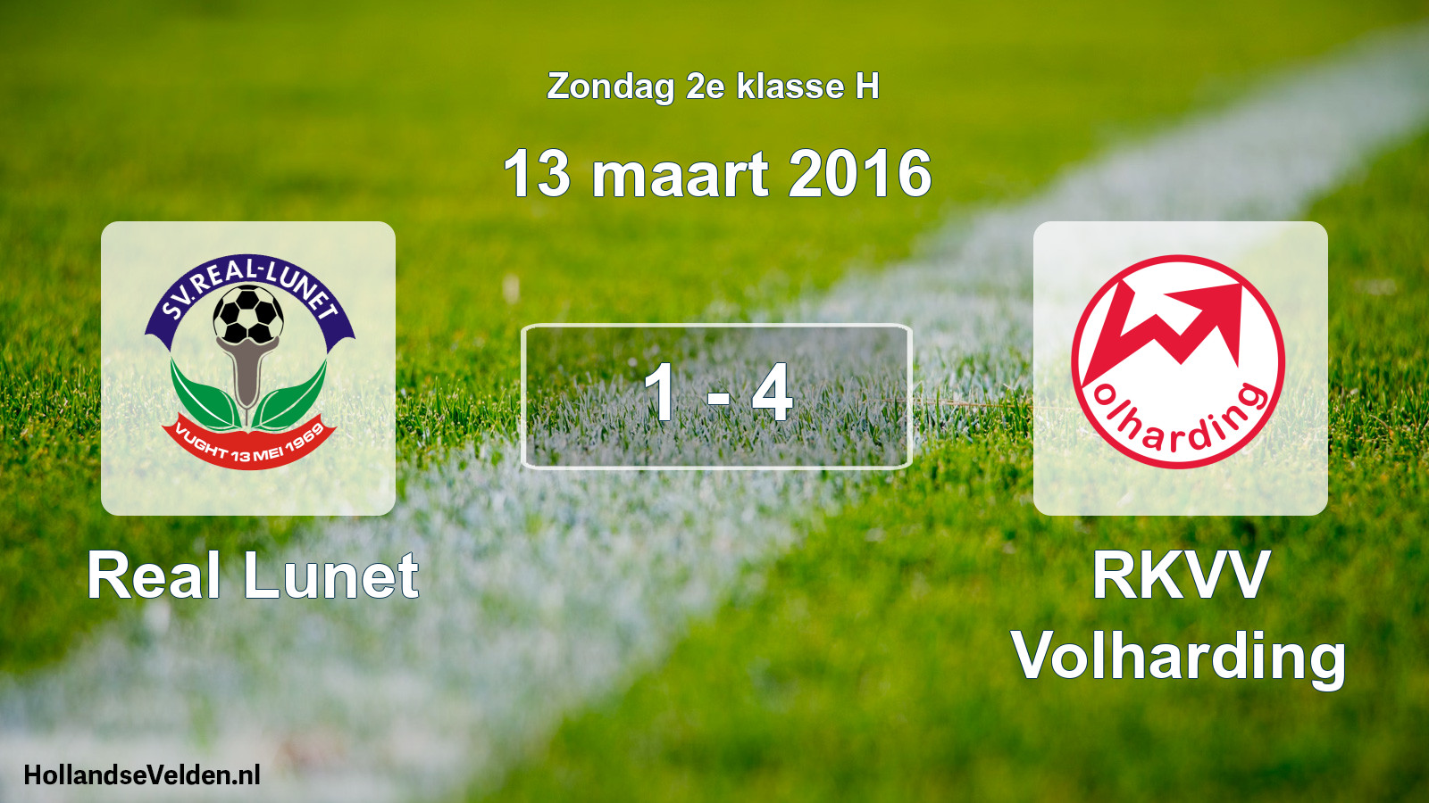 Total number of matches played: Real Lunet - RKVV Volharding 1 - 4 (13 March 2016)