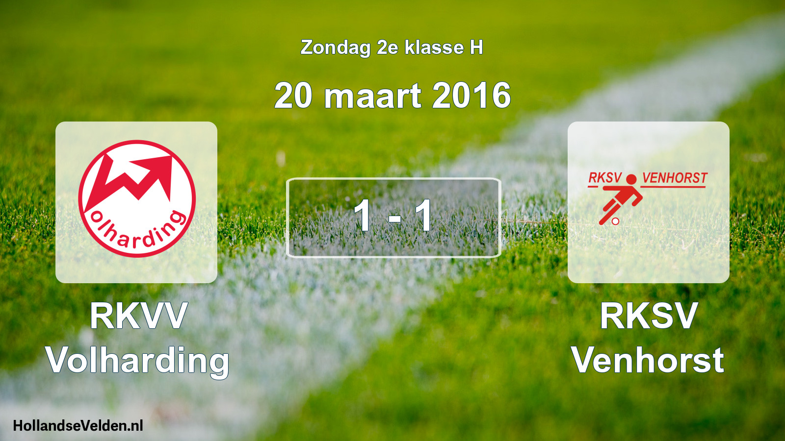 Total number of matches played: RKVV Volharding - RKSV Venhorst 1 - 1 (20 March 2016)