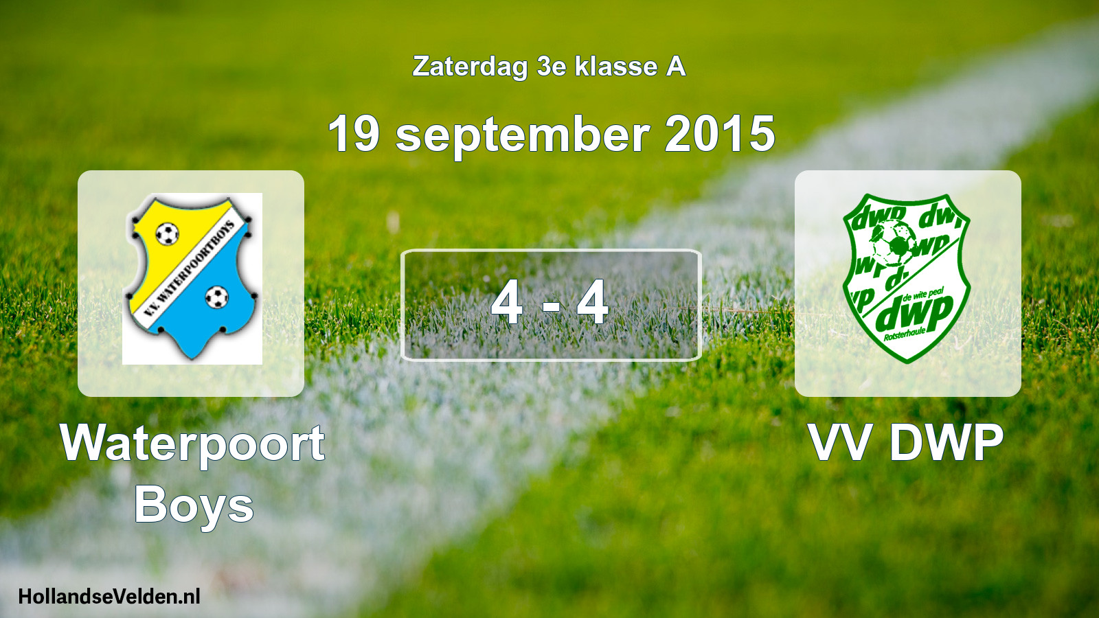 Total number of matches played: Waterpoort Boys - VV DWP 4 - 4 (19 September 2015)