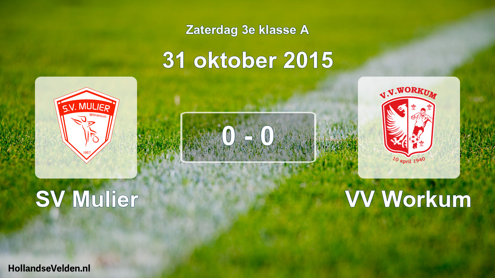 Total number of matches played: SV Mulier - VV Workum 0 - 0 (31 October 2015)