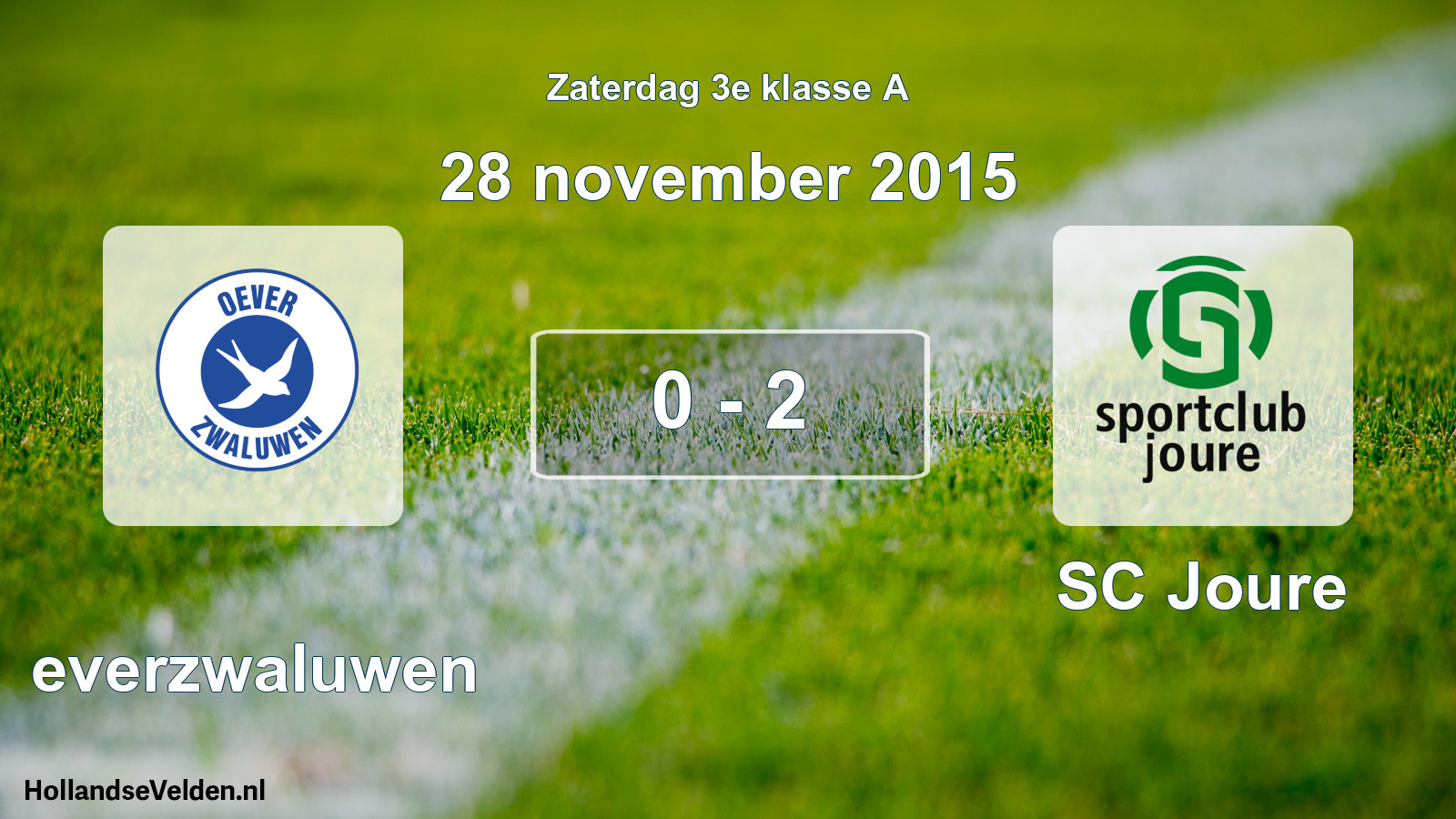 Total number of matches played: Oeverzwaluwen - SC Joure 0 - 2 (28 November 2015)