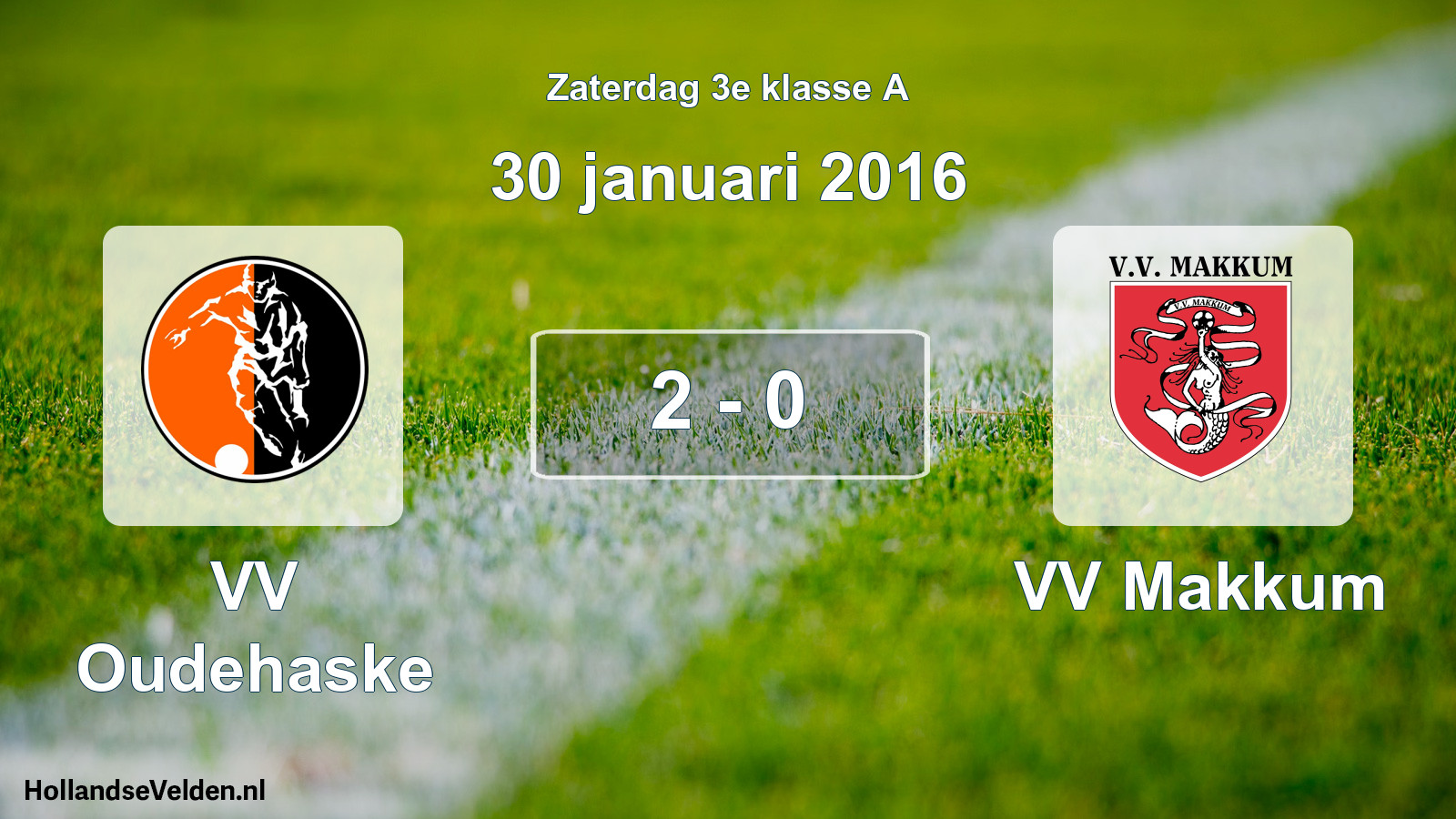 Total number of matches played: VV Oudehaske - VV Makkum 2 - 0 (30 January 2016)