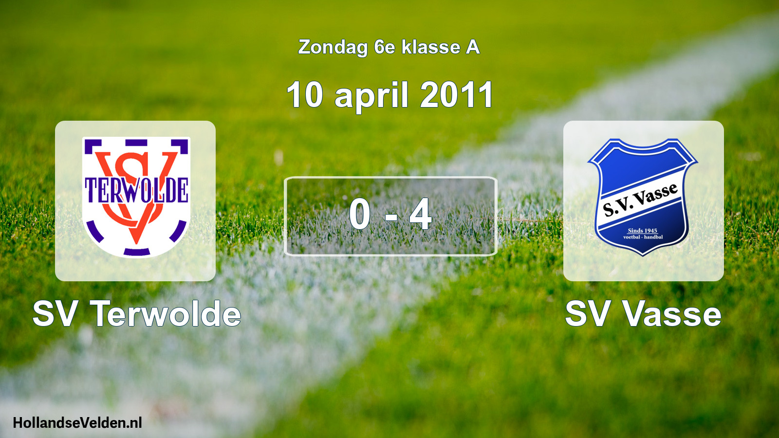 Total number of matches played: SV Terwolde - SV Vasse 0 - 4 (10 April 2011)