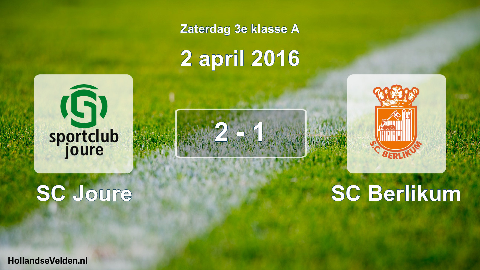 Total number of matches played: SC Joure - SC Berlikum 2 - 1 (2 April 2016)