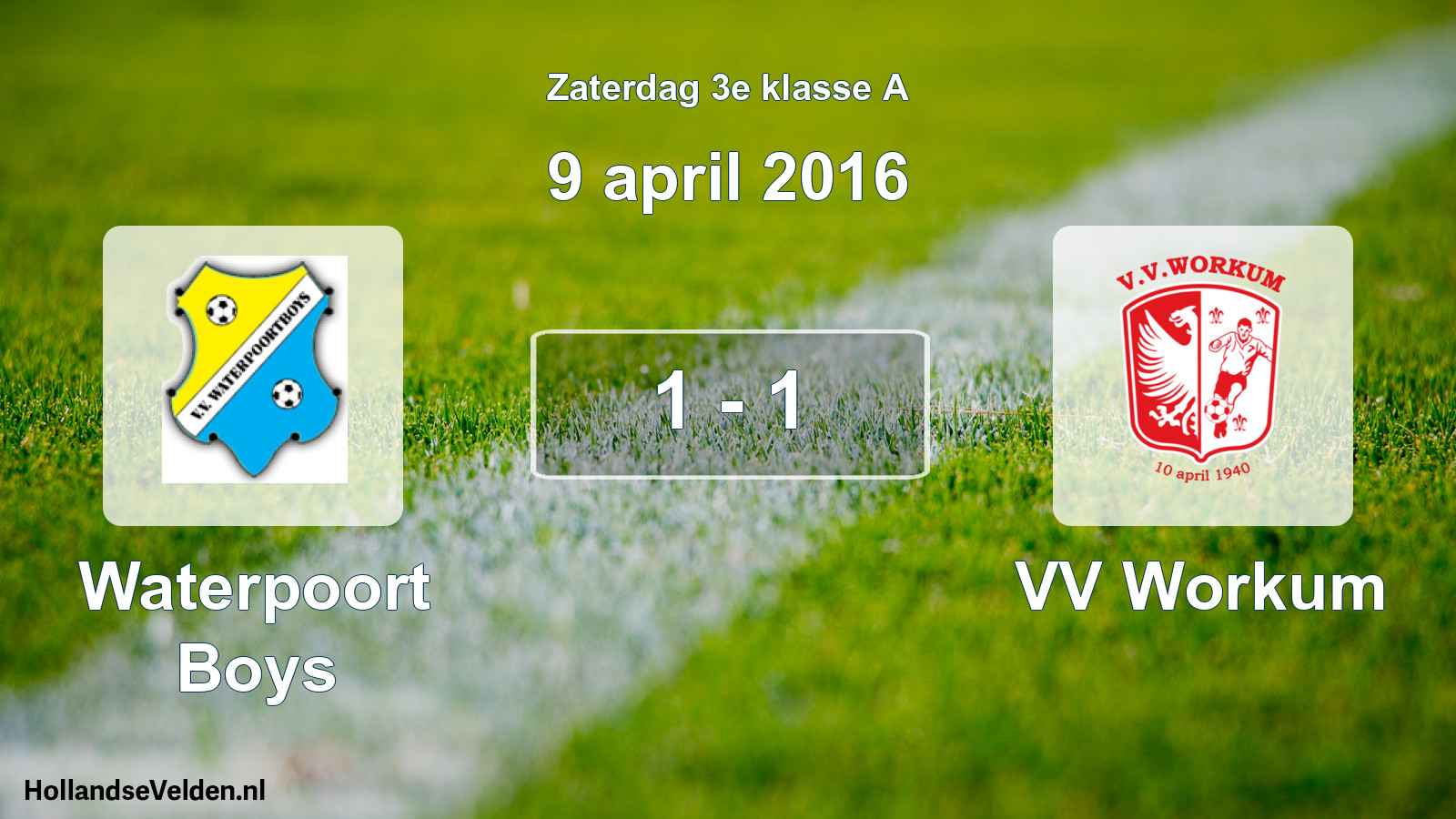 Total number of matches played: Waterpoort Boys - VV Workum 1 - 1 (9 April 2016)