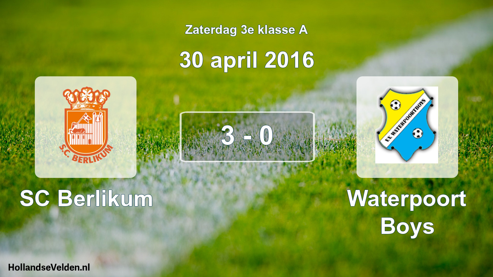 Total number of matches played: SC Berlikum - Waterpoort Boys 3 - 0 (30 April 2016)