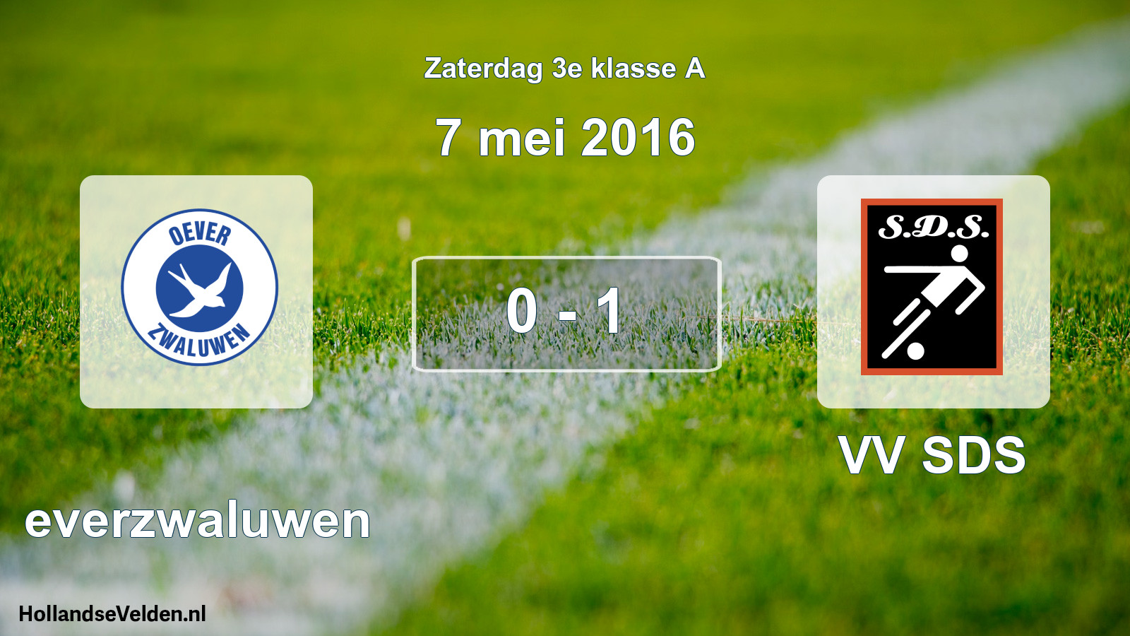 Total number of matches played: Oeverzwaluwen - VV SDS 0 - 1 (7 May 2016)