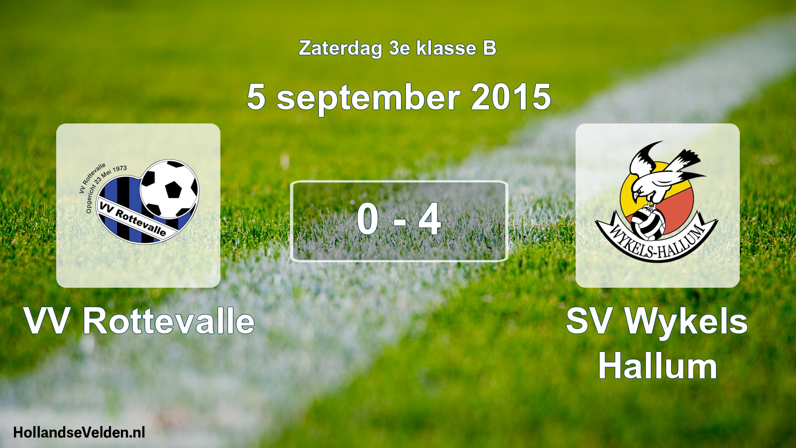 Total number of matches played: VV Rottevalle - SV Wykels Hallum 0 - 4 (5 September 2015)