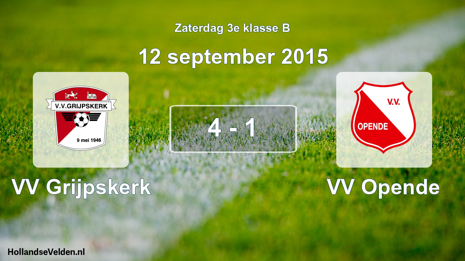 Total number of matches played: VV Grijpskerk - VV Opende 4 - 1 (12 September 2015)
