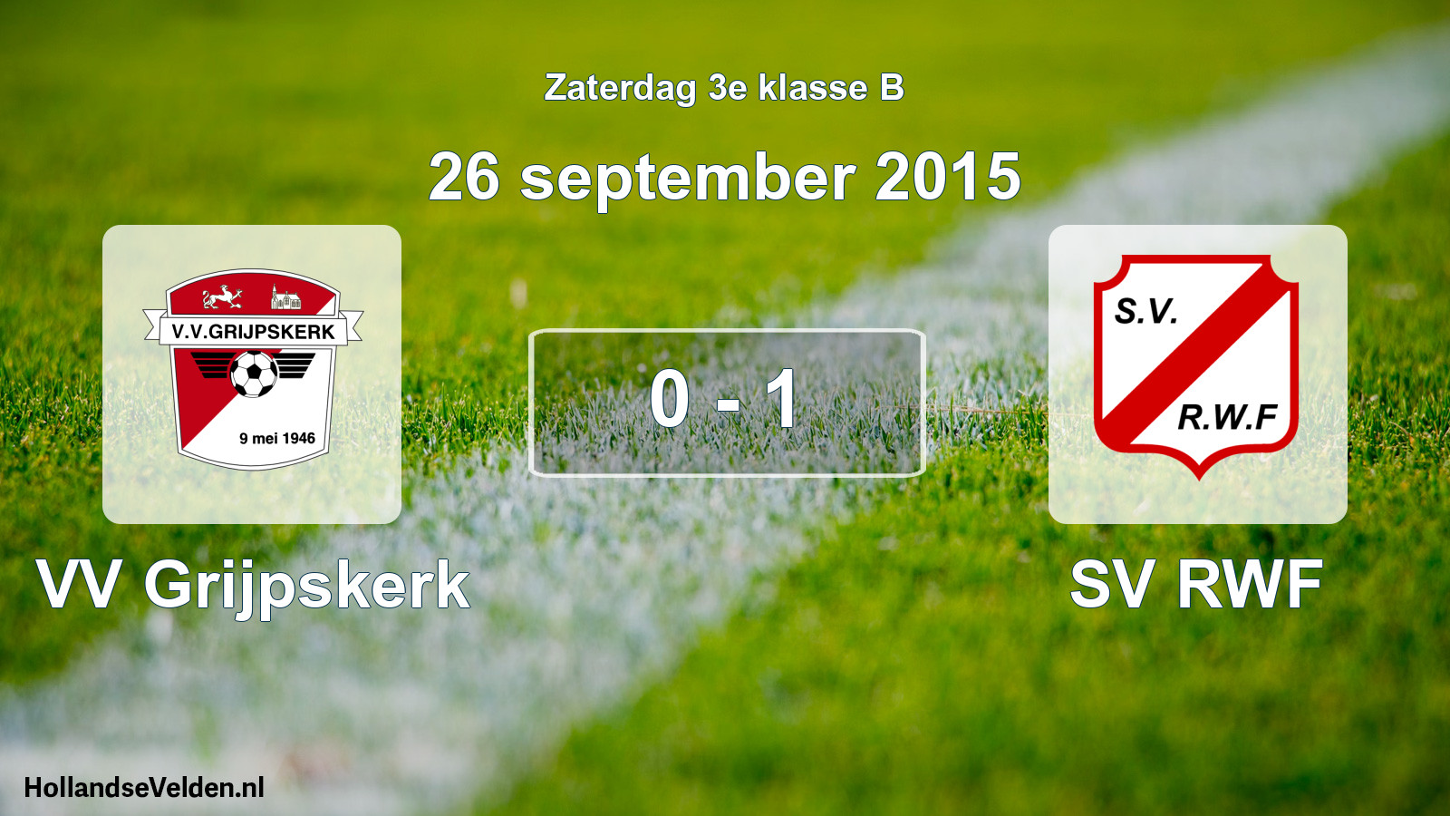 Total number of matches played: VV Grijpskerk - SV RWF 0 - 1 (26 September 2015)