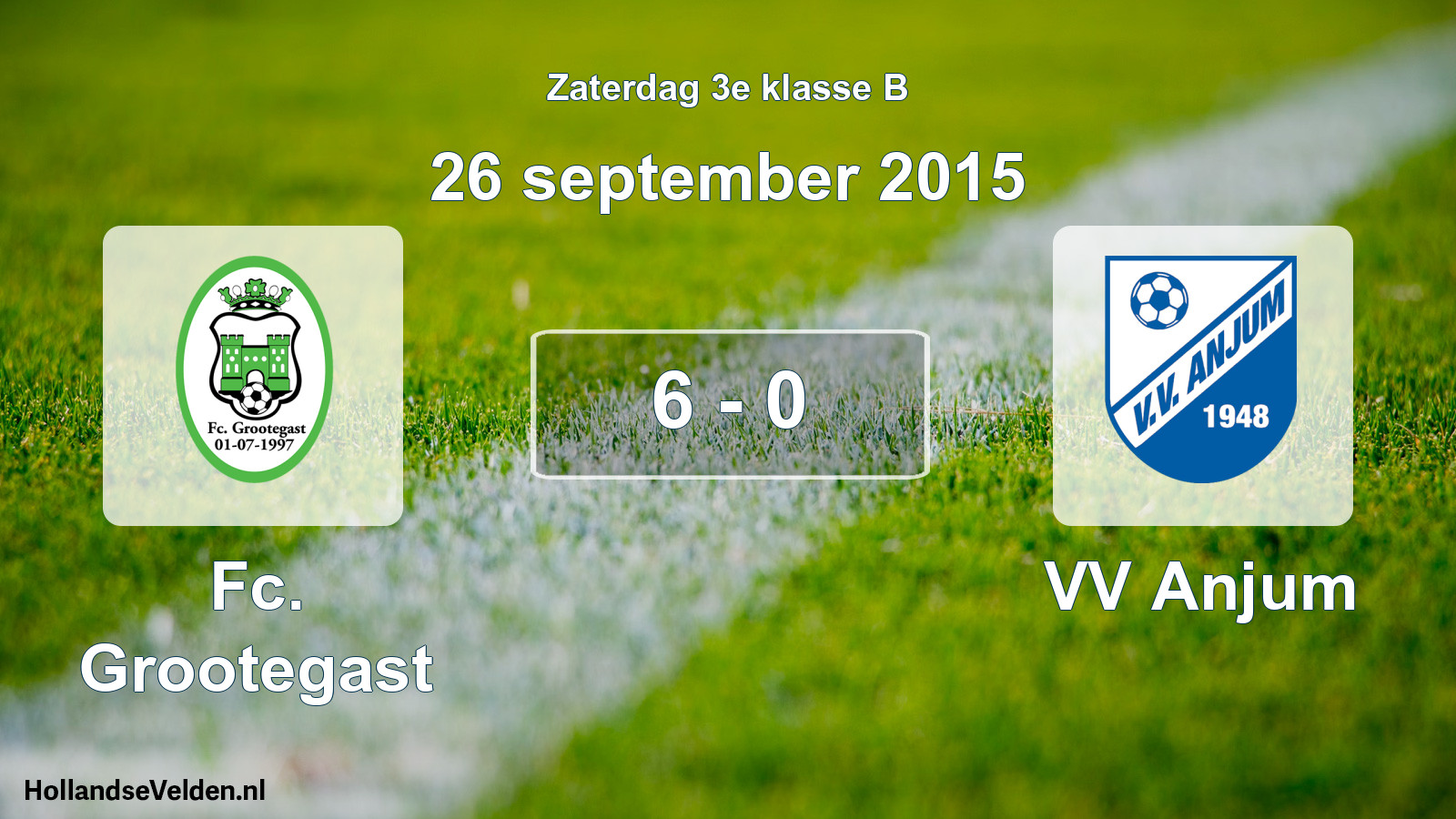 Total number of matches played: Fc. Grootegast - VV Anjum 6 - 0 (26 September 2015)