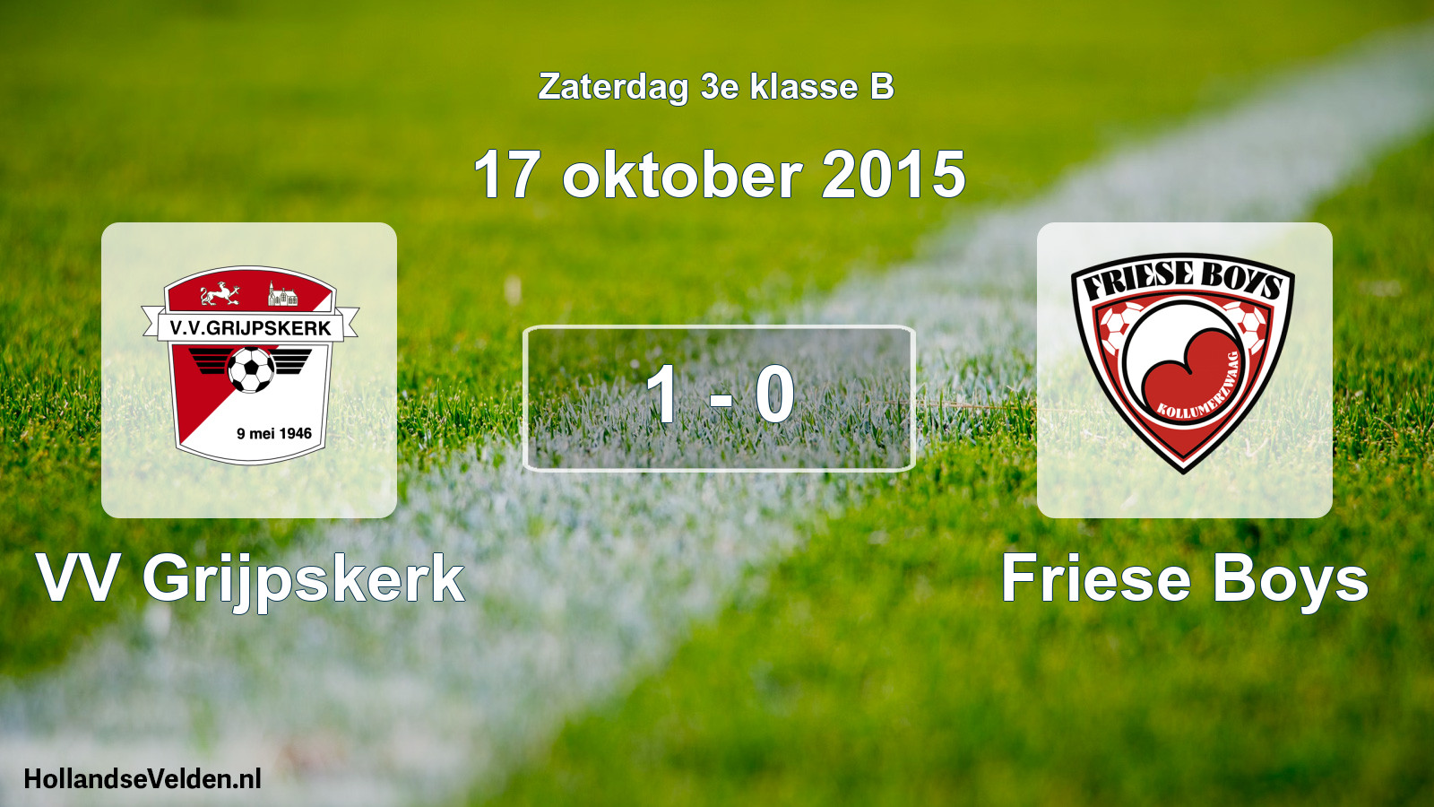 Total number of matches played: VV Grijpskerk - Friese Boys 1 - 0 (17 October 2015)