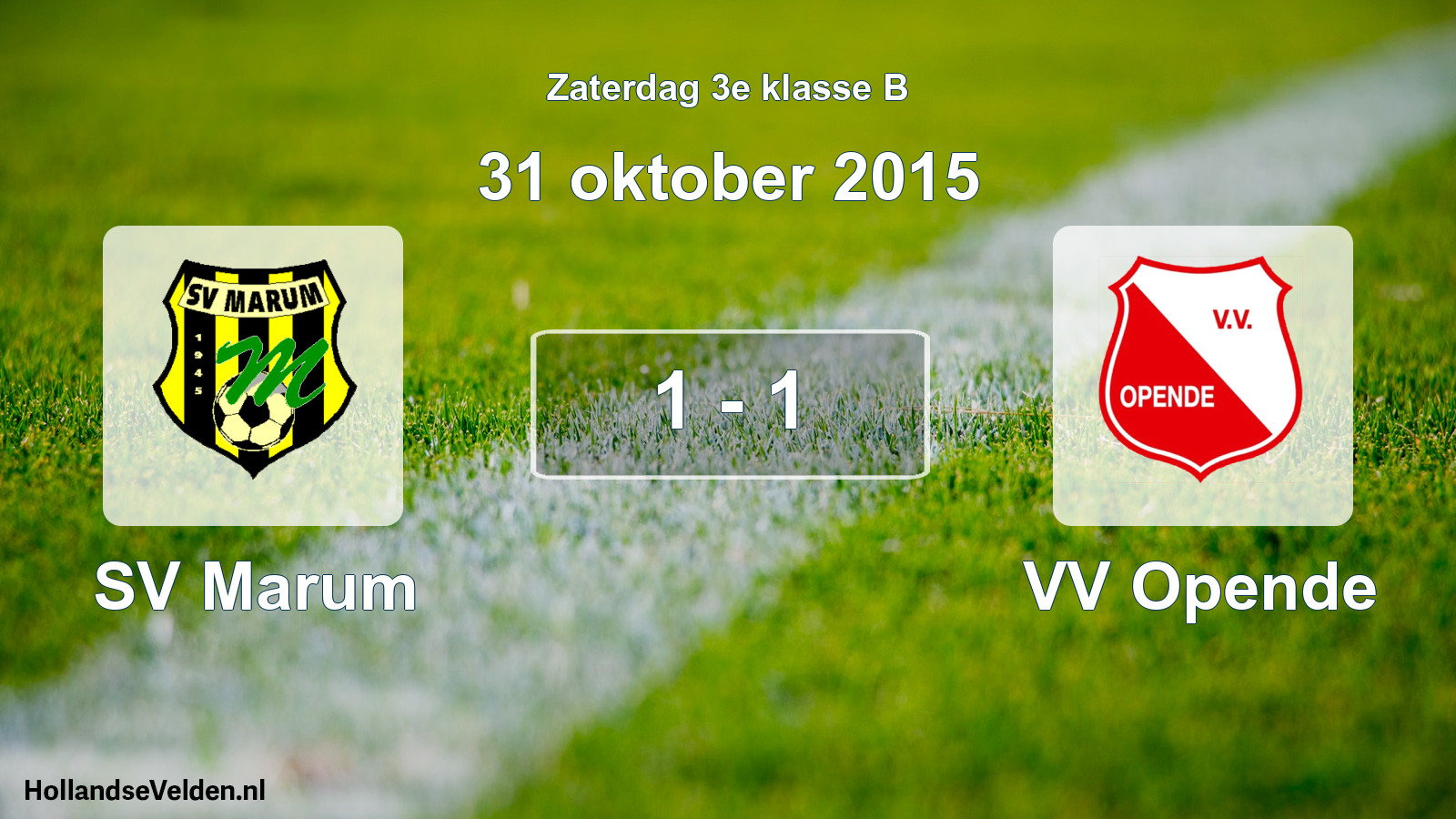 Total number of matches played: SV Marum - VV Opende 1 - 1 (31 October 2015)
