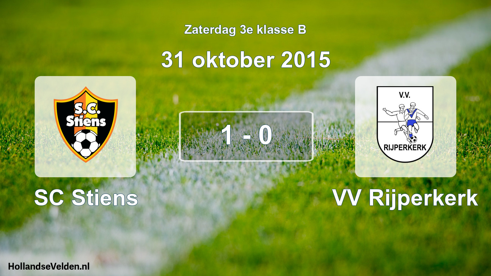 Total number of matches played: SC Stiens - VV Rijperkerk 1 - 0 (31 October 2015)