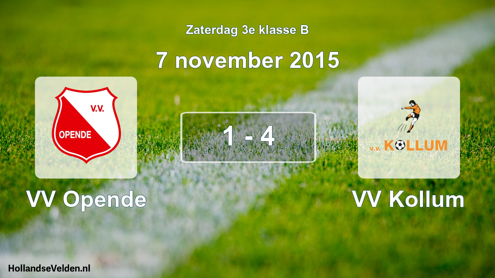 Total number of matches played: VV Opende - VV Kollum 1 - 4 (7 November 2015)