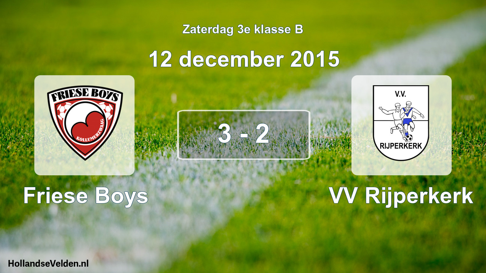 Total number of matches played: Friese Boys - VV Rijperkerk 3 - 2 (12 December 2015)