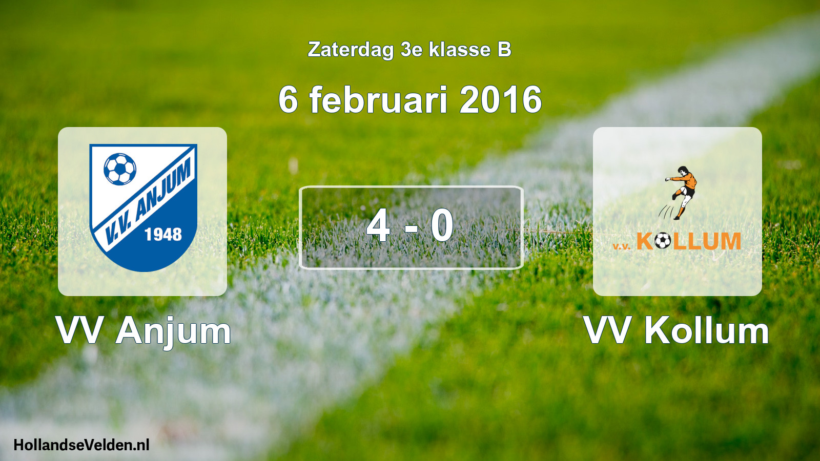Total number of matches played: VV Anjum - VV Kollum 4 - 0 (6 February 2016)