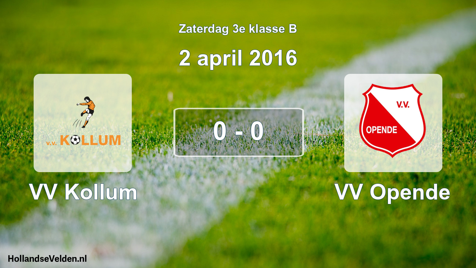 Total number of matches played: VV Kollum - VV Opende 0 - 0 (2 April 2016)
