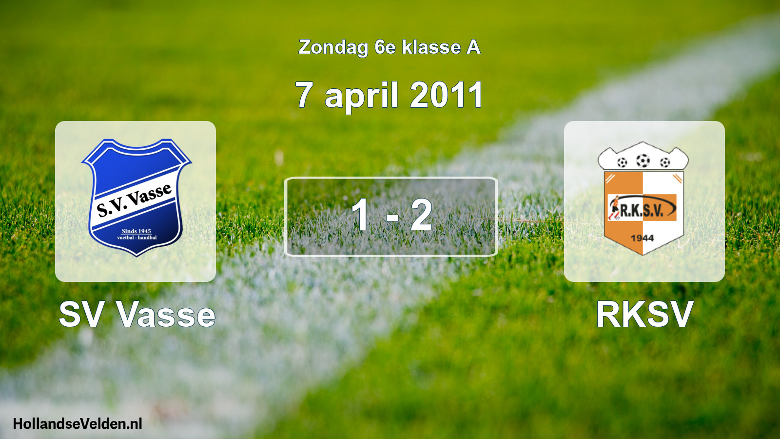Gespeelde wedstrijd: SV Vasse - RKSV 1 - 2 (7 april 2011)