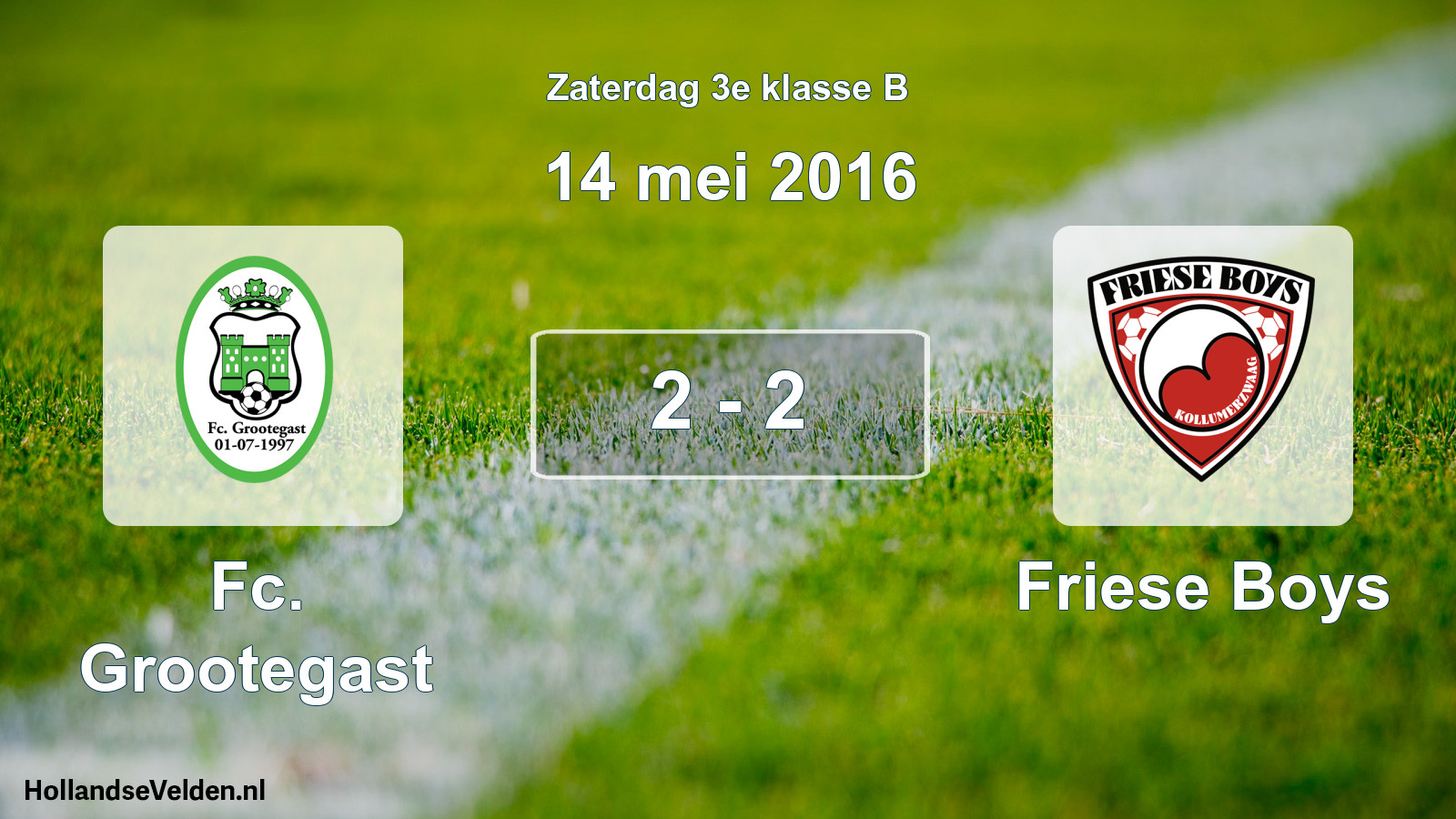 Total number of matches played: Fc. Grootegast - Friese Boys 2 - 2 (14 May 2016)