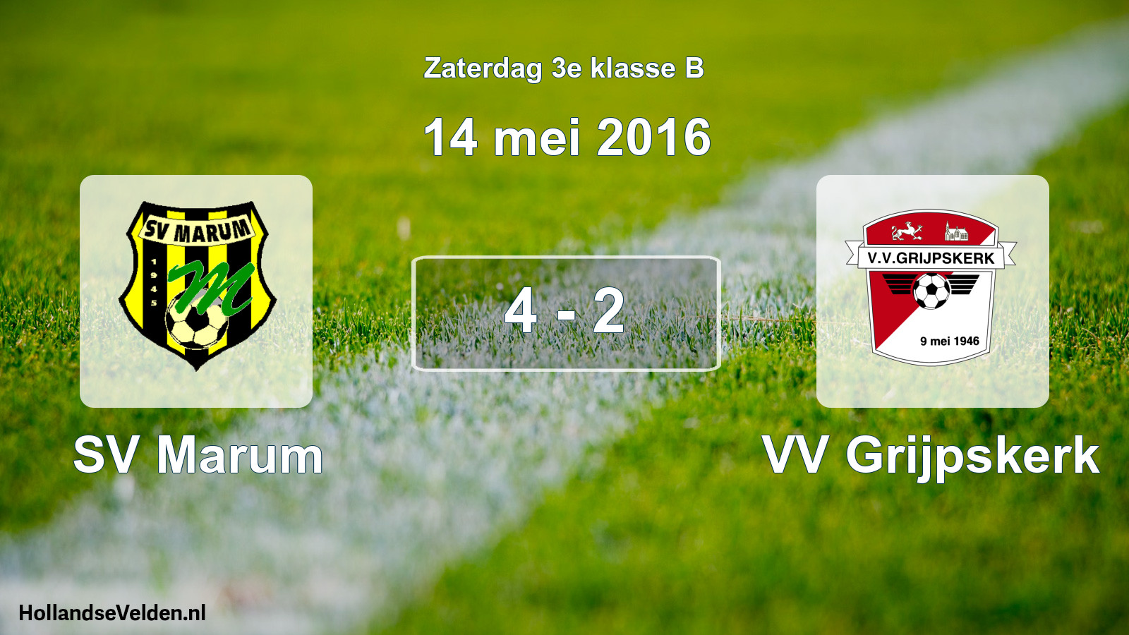 Total number of matches played: SV Marum - VV Grijpskerk 4 - 2 (14 May 2016)