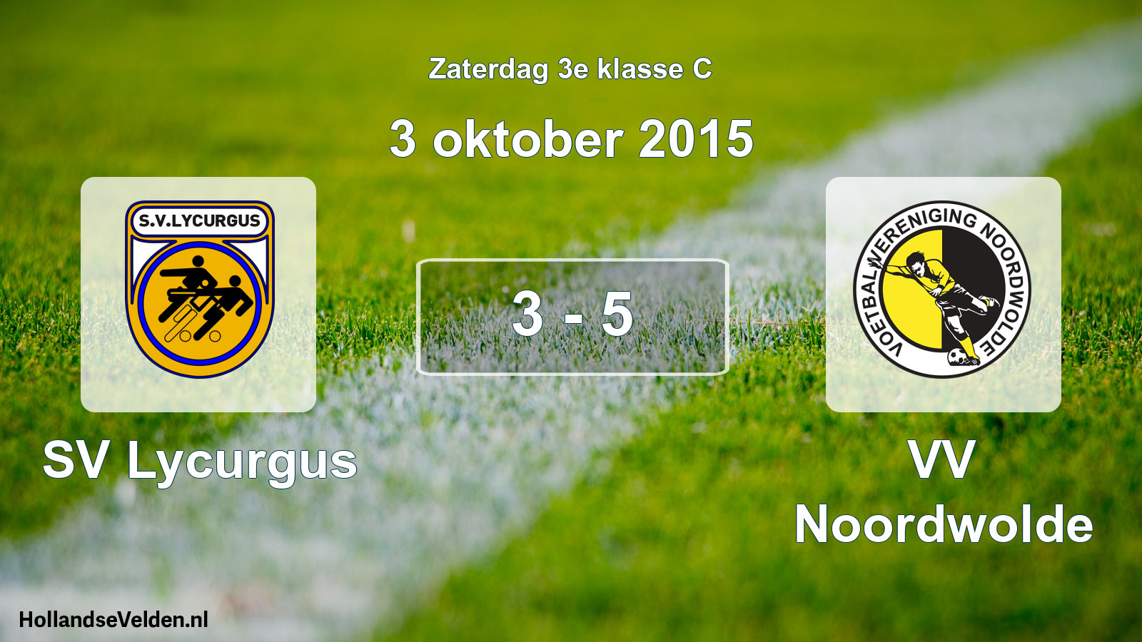 Total number of matches played: SV Lycurgus - VV Noordwolde 3 - 5 (3 October 2015)