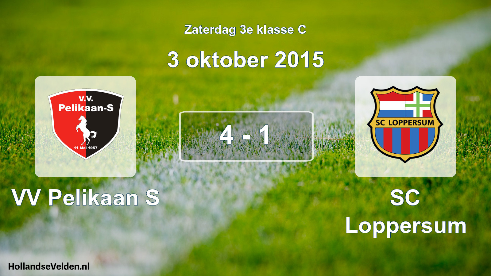 Total number of matches played: VV Pelikaan S - SC Loppersum 4 - 1 (3 October 2015)