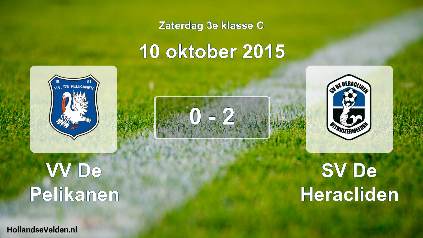 Total number of matches played: VV De Pelikanen - SV De Heracliden 0 - 2 (10 October 2015)
