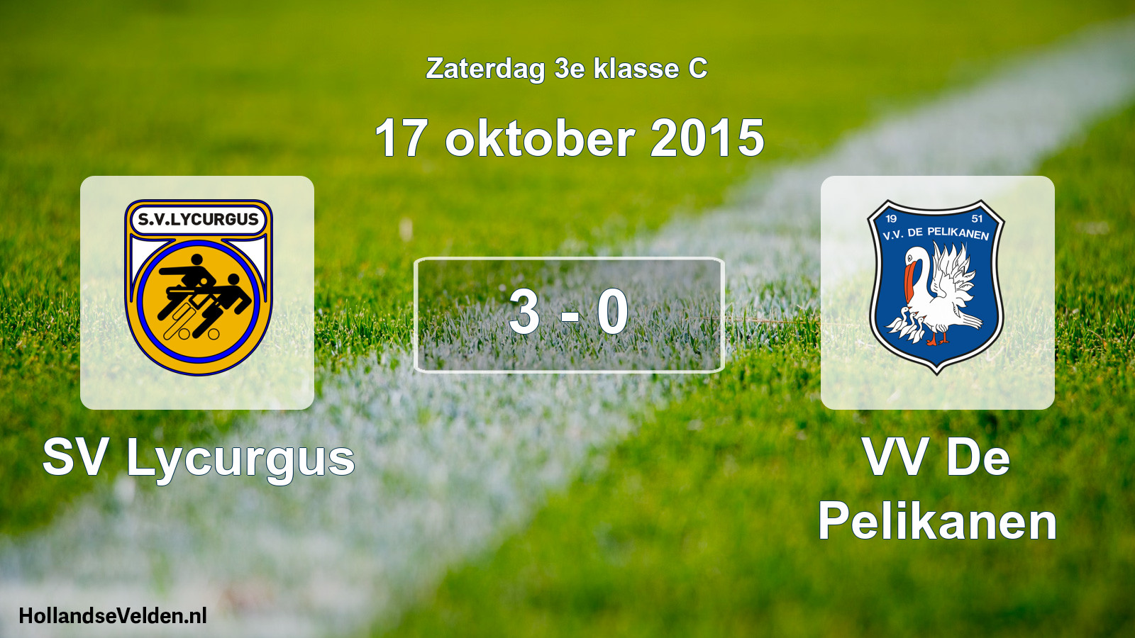 Total number of matches played: SV Lycurgus - VV De Pelikanen 3 - 0 (17 October 2015)