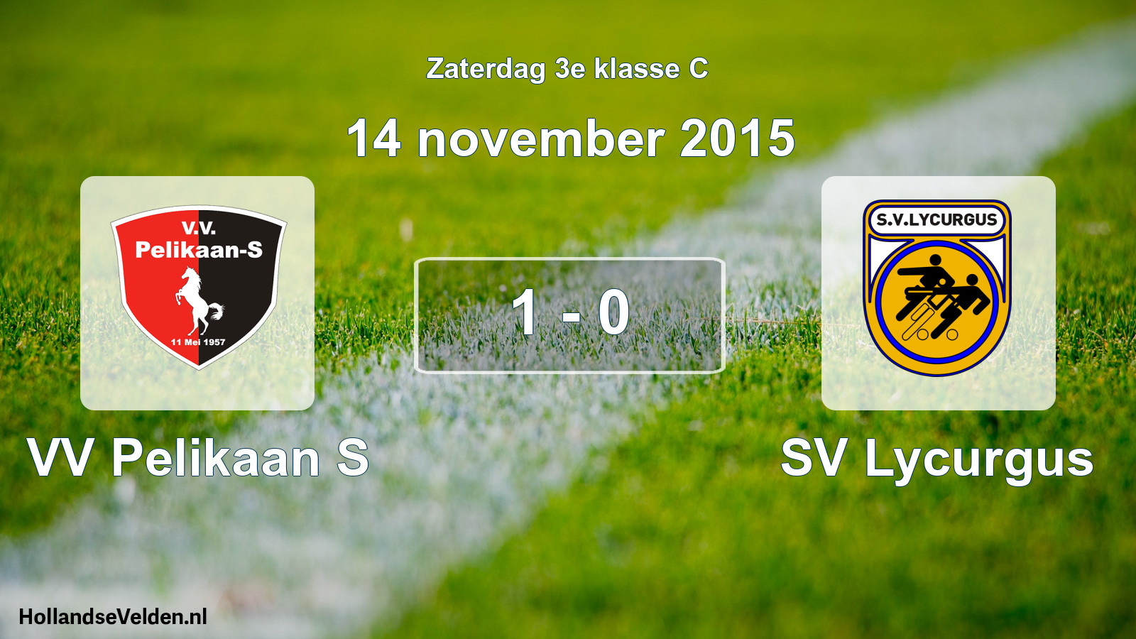 Total number of matches played: VV Pelikaan S - SV Lycurgus 1 - 0 (14 November 2015)