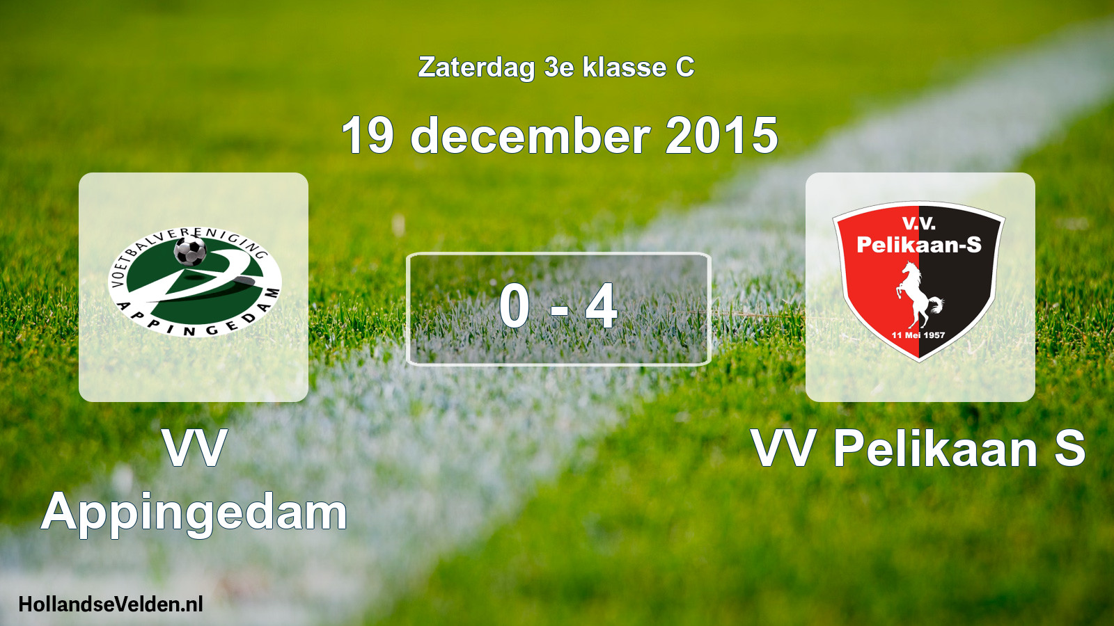Total number of matches played: VV Appingedam - VV Pelikaan S 0 - 4 (19 December 2015)