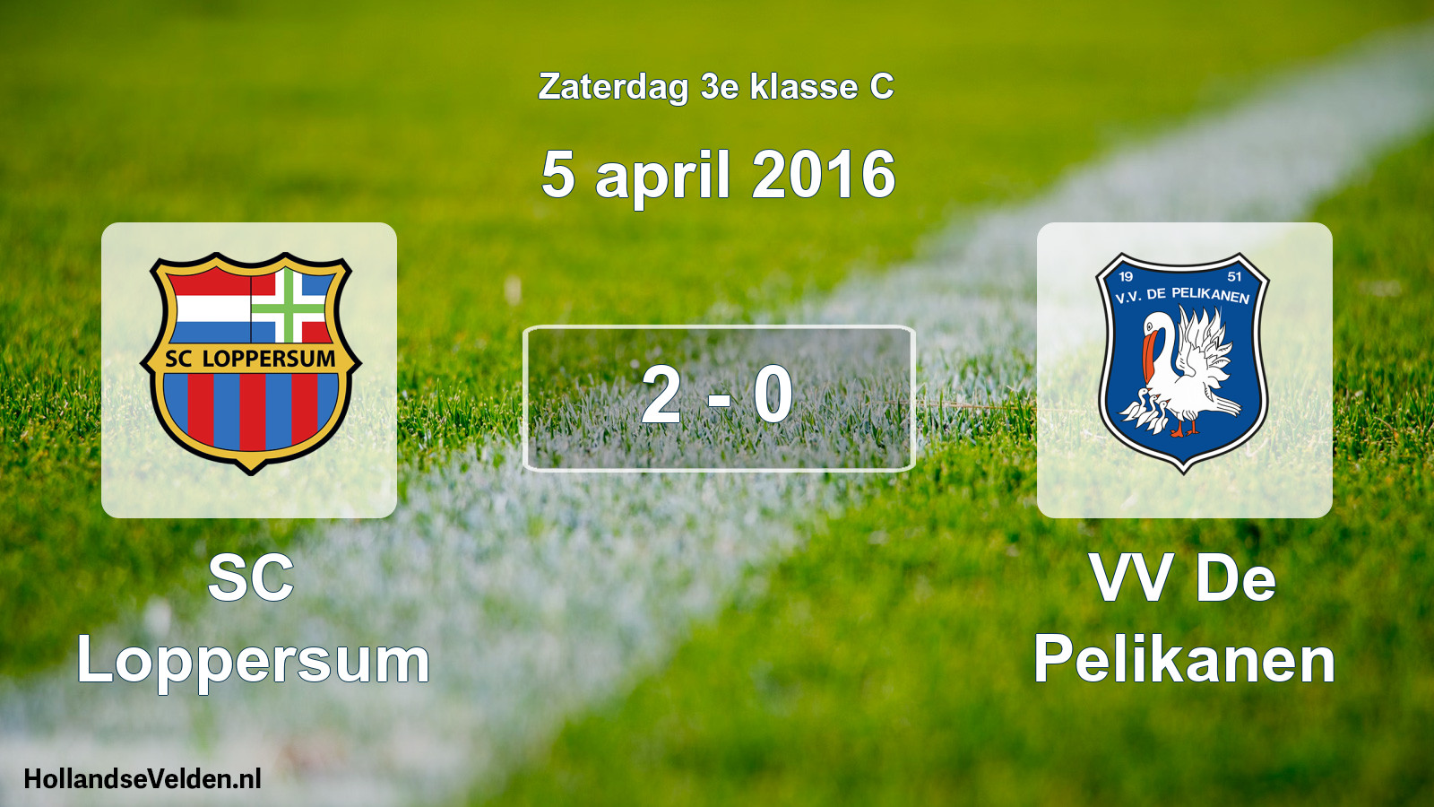 Total number of matches played: SC Loppersum - VV De Pelikanen 2 - 0 (5 April 2016)