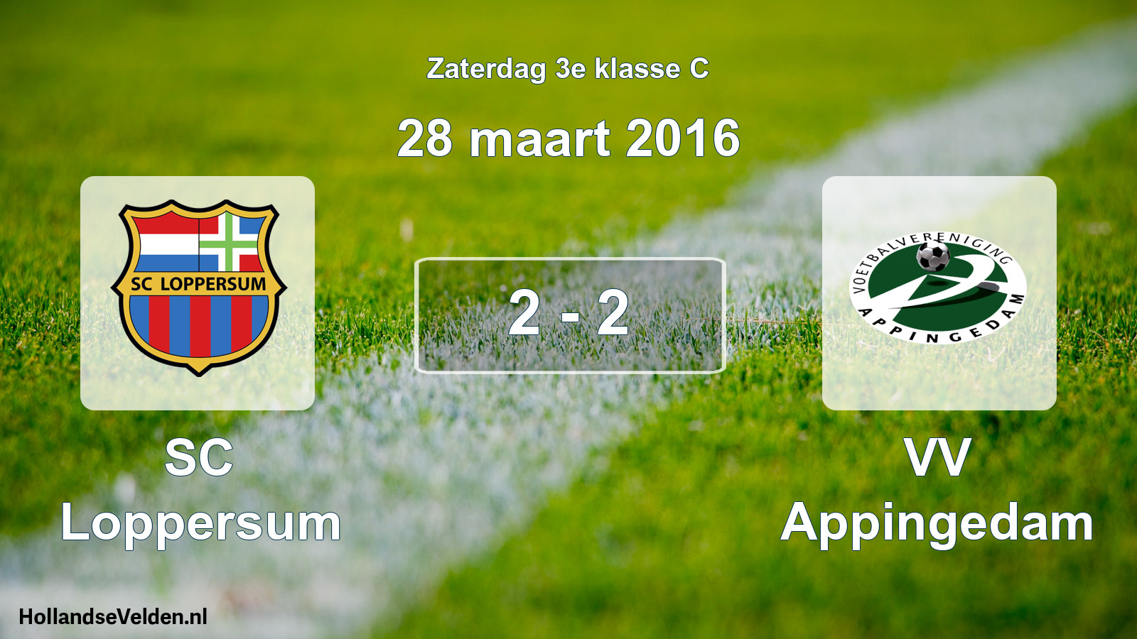 Total number of matches played: SC Loppersum - VV Appingedam 2 - 2 (28 March 2016)