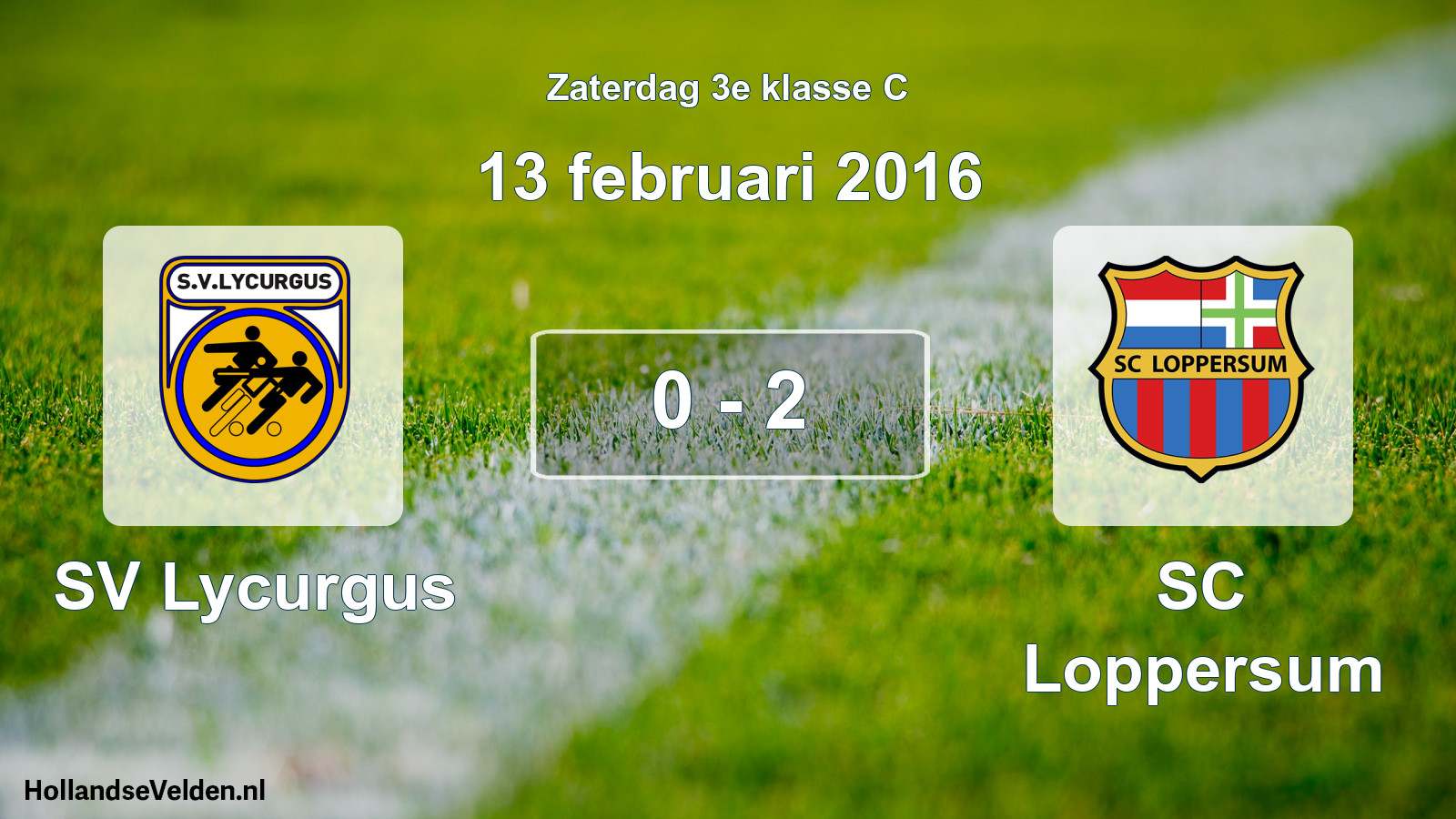 Total number of matches played: SV Lycurgus - SC Loppersum 0 - 2 (13 February 2016)