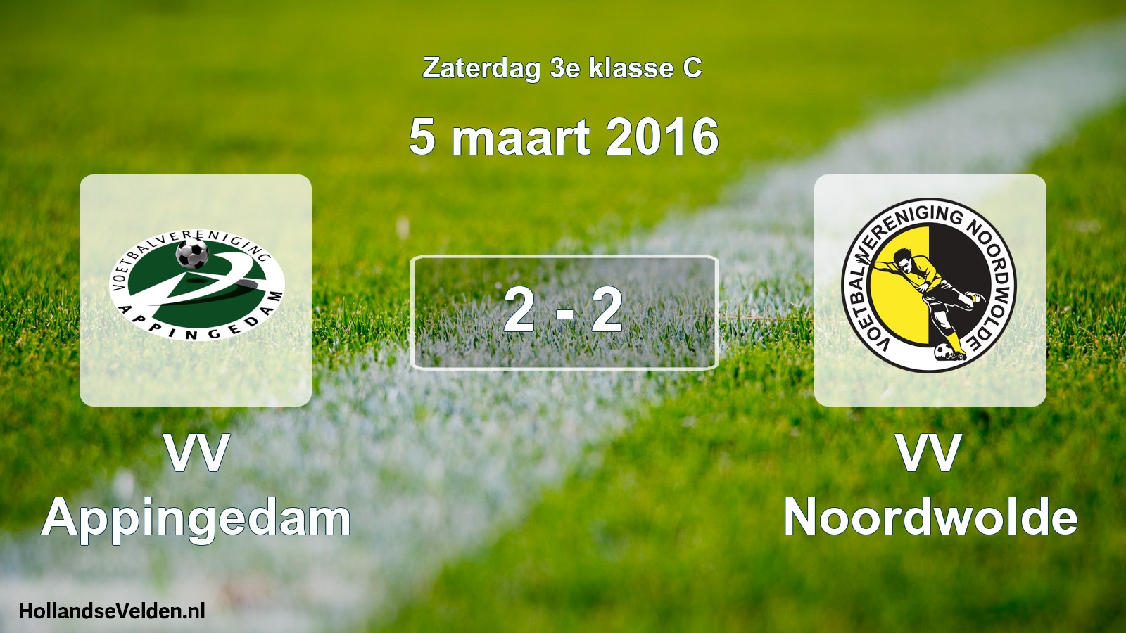 Total number of matches played: VV Appingedam - VV Noordwolde 2 - 2 (5 March 2016)