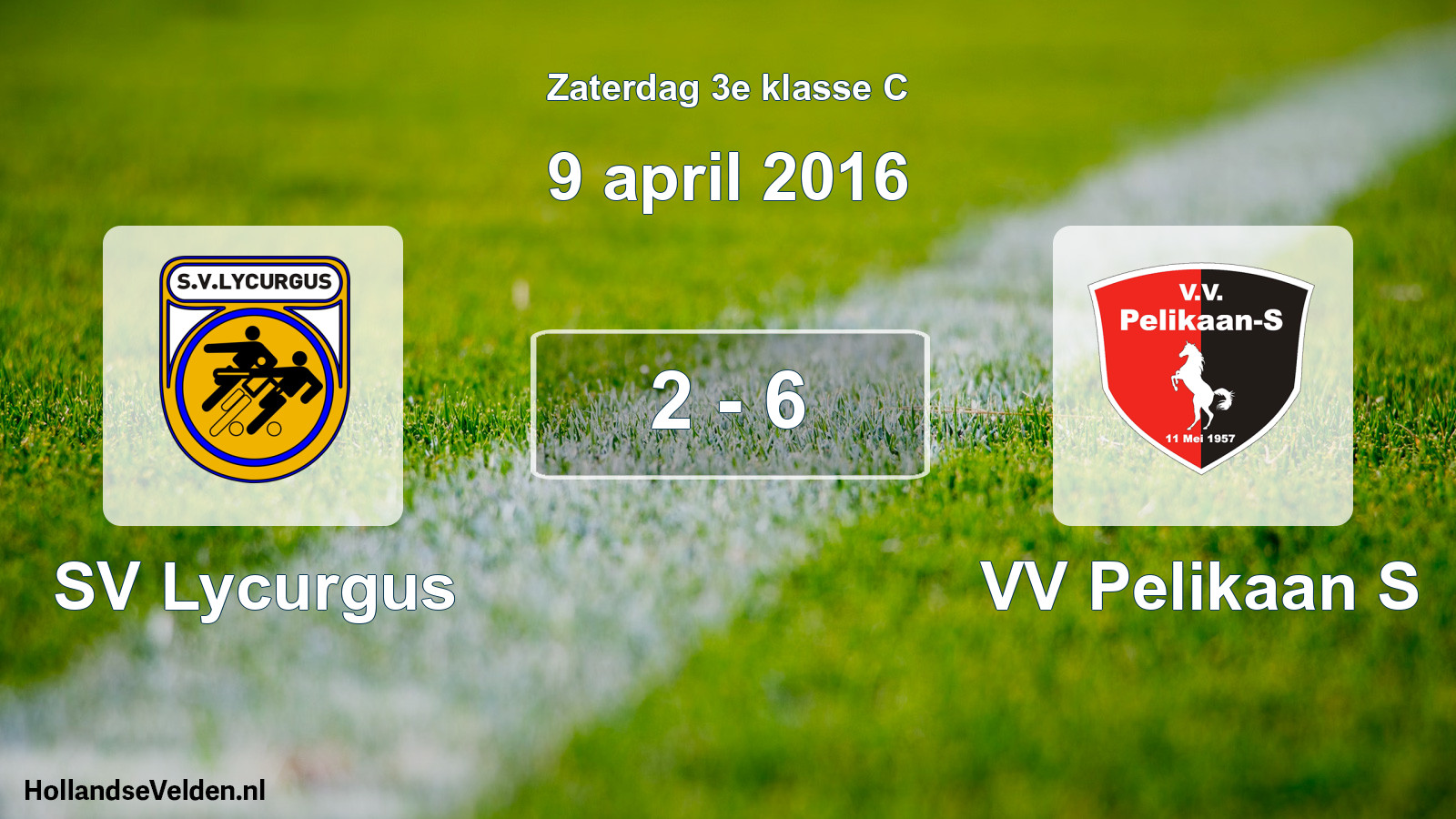 Total number of matches played: SV Lycurgus - VV Pelikaan S 2 - 6 (9 April 2016)