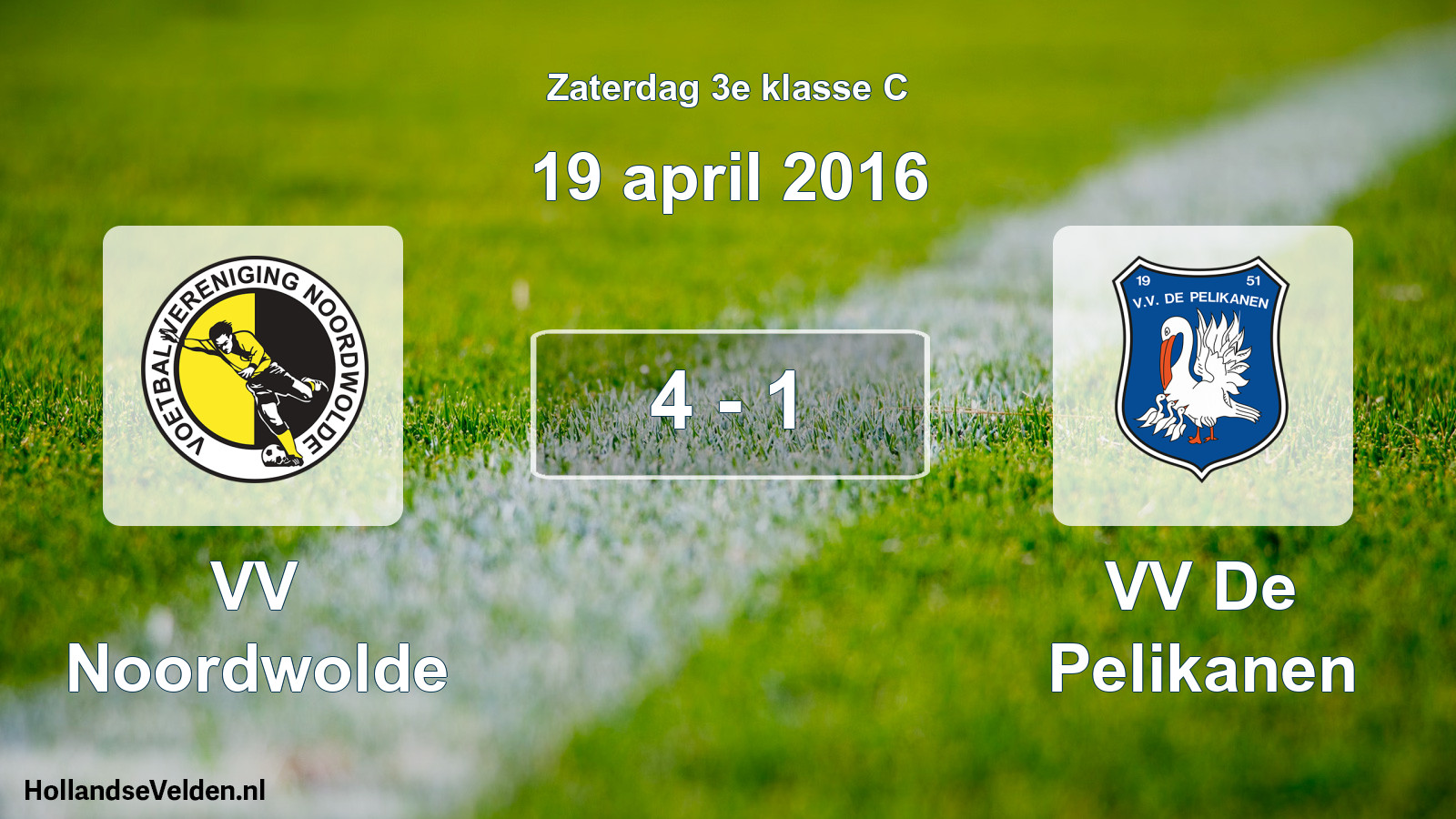 Total number of matches played: VV Noordwolde - VV De Pelikanen 4 - 1 (19 April 2016)