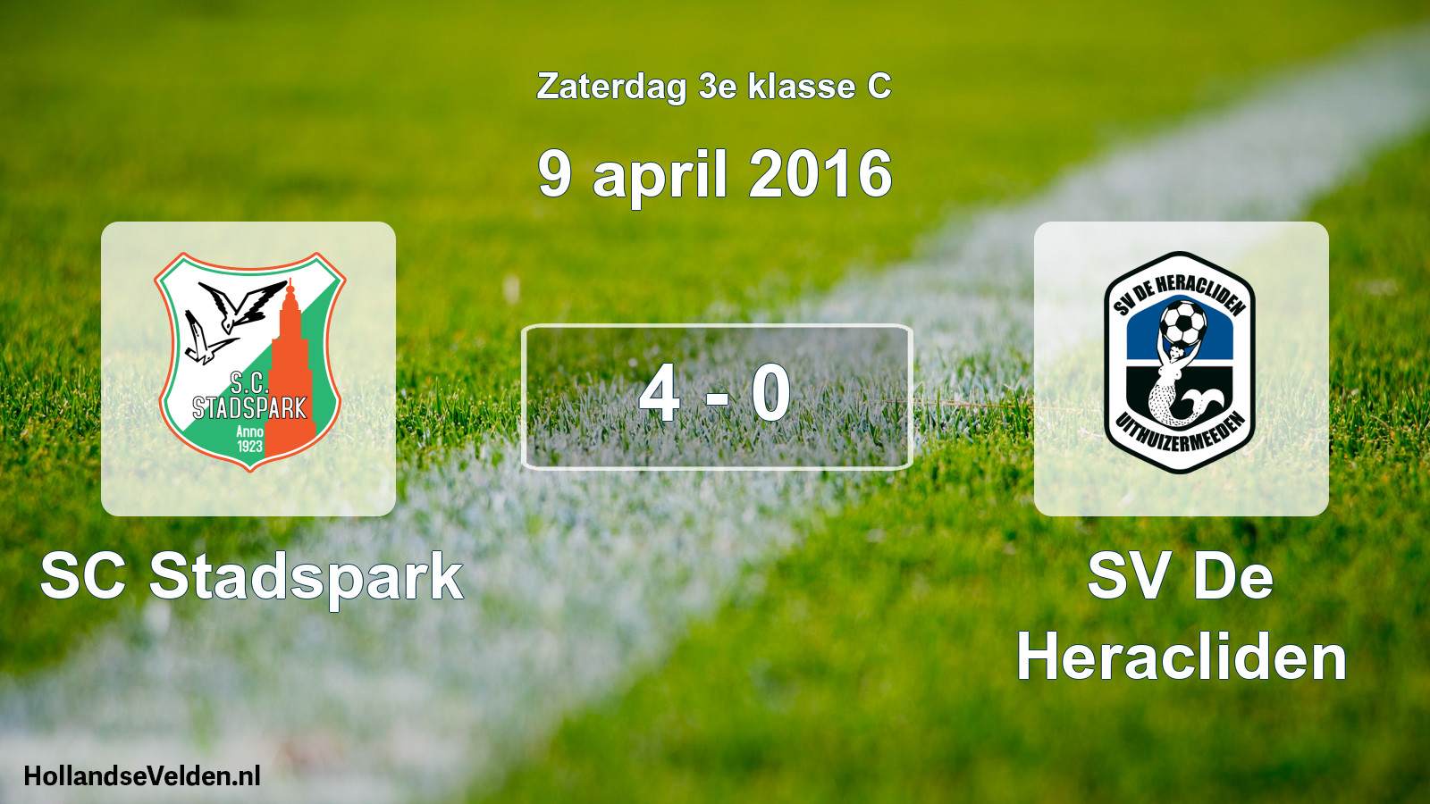 Total number of matches played: SC Stadspark - SV De Heracliden 4 - 0 (9 April 2016)