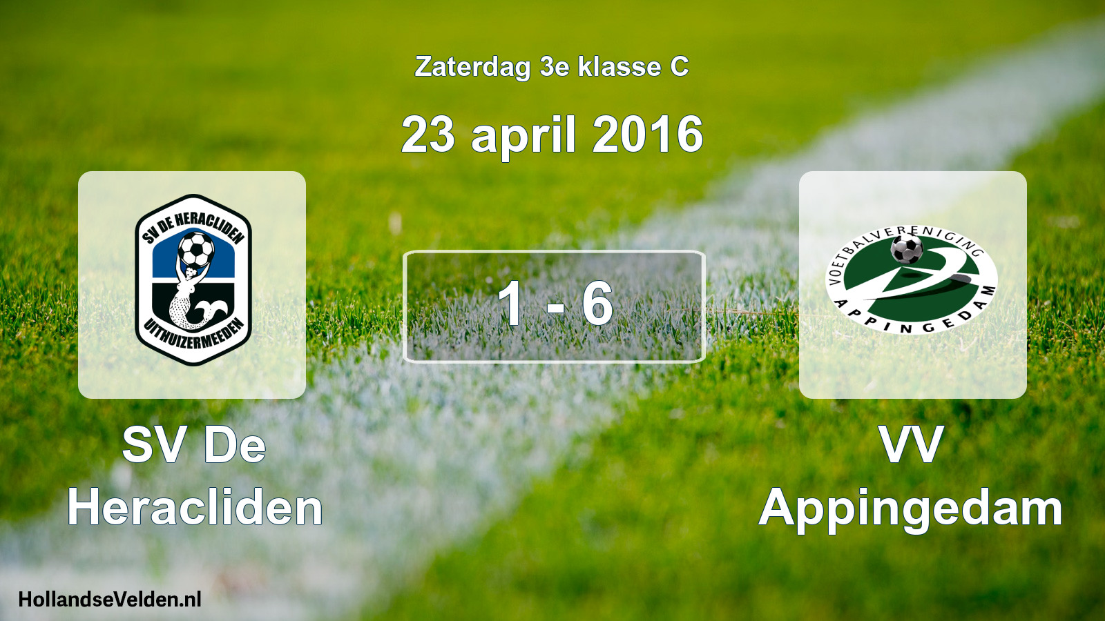 Total number of matches played: SV De Heracliden - VV Appingedam 1 - 6 (23 April 2016)