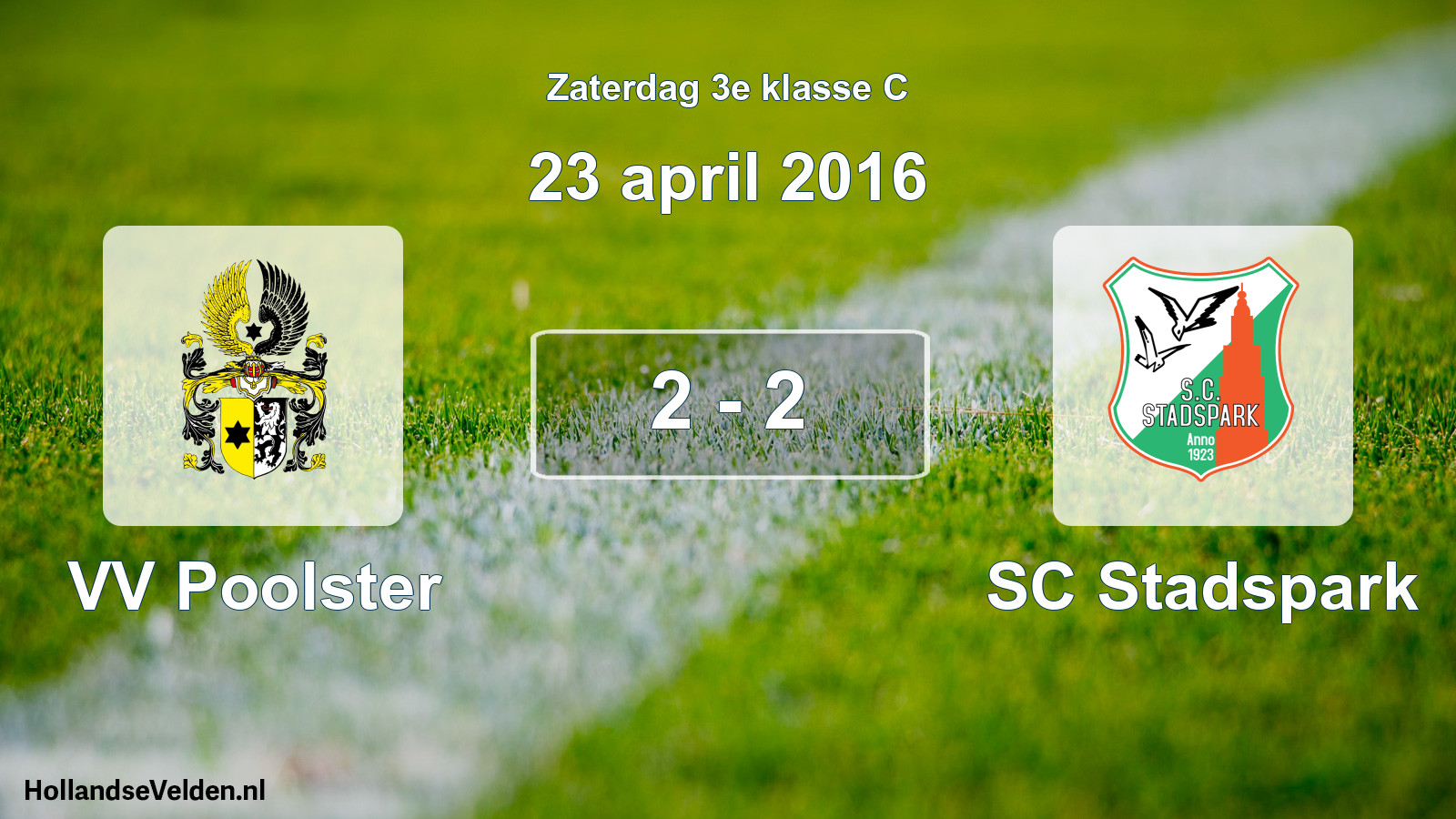 Total number of matches played: VV Poolster - SC Stadspark 2 - 2 (23 April 2016)